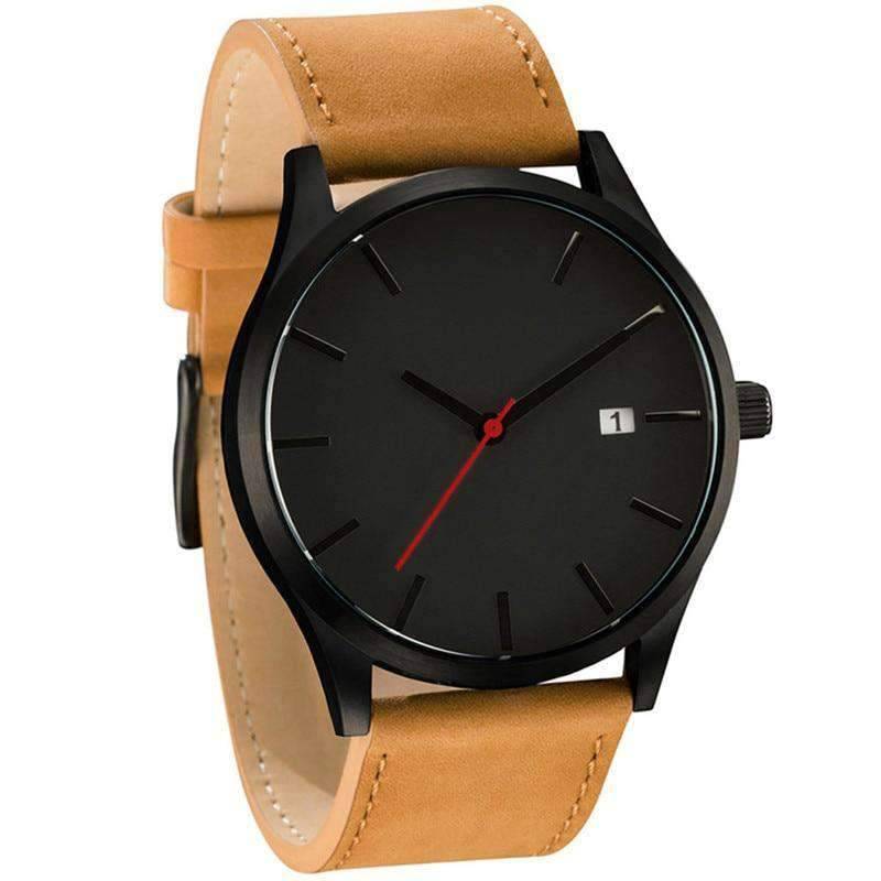 Fashion Military Leather Strap Quartz Watch For Men Quartz Watches Love watch. Store Brown Black