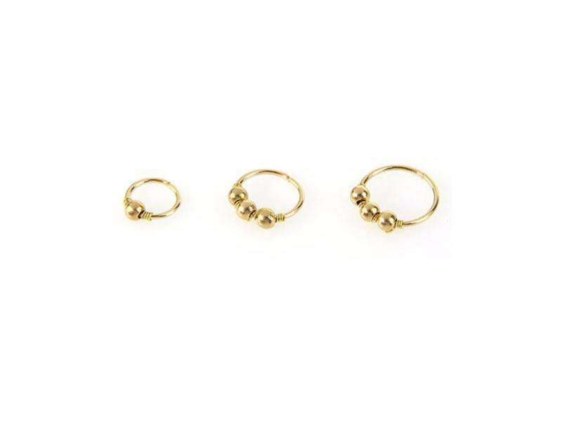 Fashion Retro Round Beads Nose Body Jewelry Rings And Studs For Women Body Jewelry Mybic Store 3 Pcs Beads Gold
