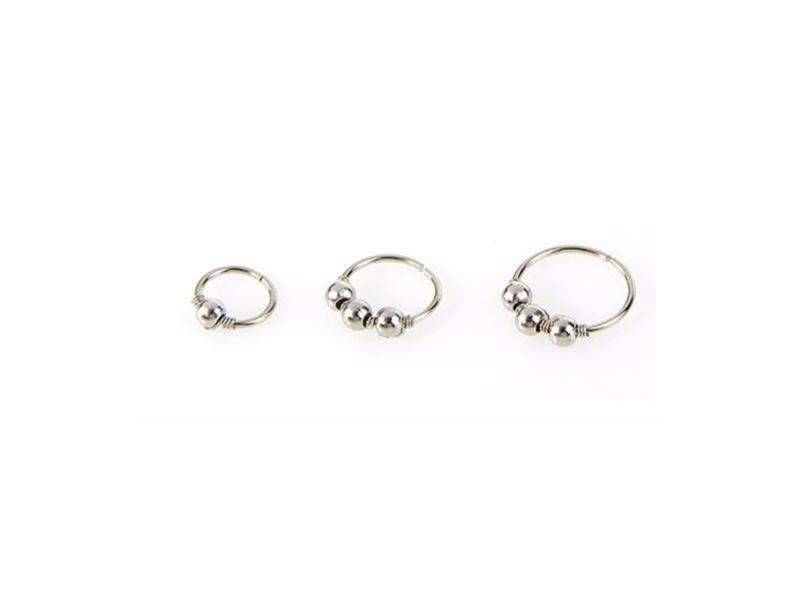 Fashion Retro Round Beads Nose Body Jewelry Rings And Studs For Women Body Jewelry Mybic Store 3 Pcs Beads Silver