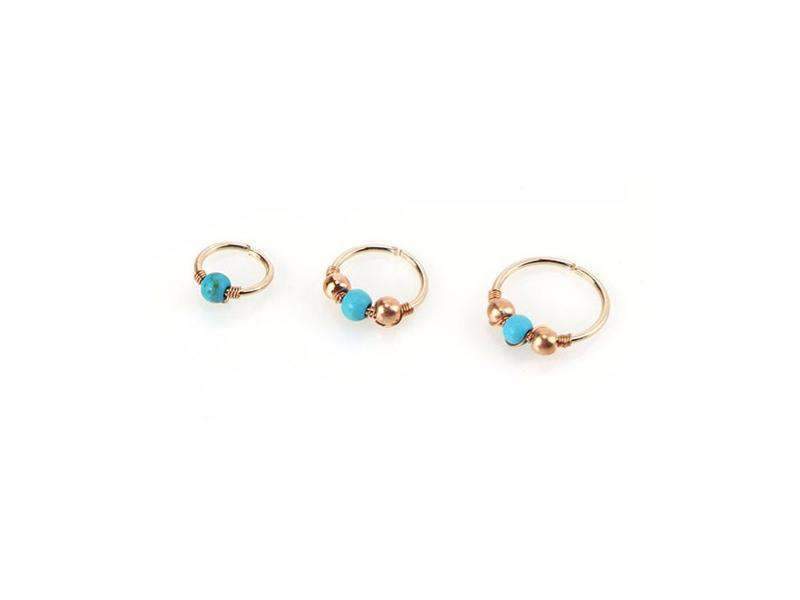 Fashion Retro Round Beads Nose Body Jewelry Rings And Studs For Women Body Jewelry Mybic Store 3 Pcs Rose Gold
