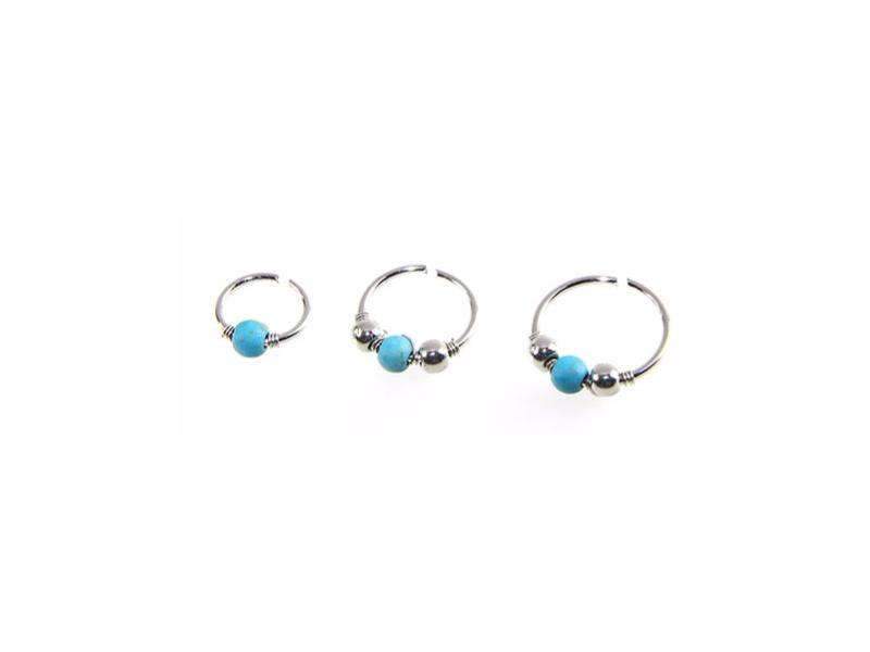 Fashion Retro Round Beads Nose Body Jewelry Rings And Studs For Women Body Jewelry Mybic Store 3 Pcs Silver