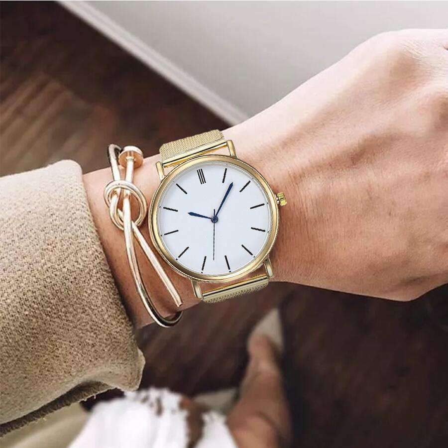 Fashion Silver Mesh Stainless Steel Dress Watch For Women Women's Watches Aiwise Store