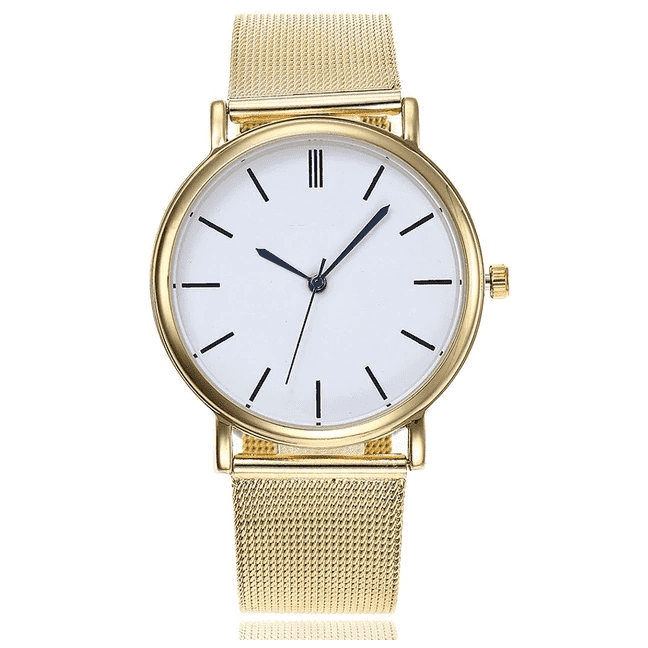 Fashion Silver Mesh Stainless Steel Dress Watch For Women Women's Watches Aiwise Store gold