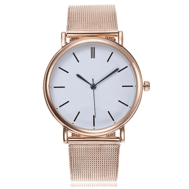Fashion Silver Mesh Stainless Steel Dress Watch For Women Women's Watches Aiwise Store rose gold
