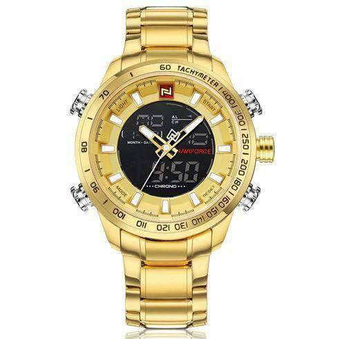 Fashion Stainless Steel Analog Quartz Watch For Men Quartz Watches NAVIFORCE OUTLET Store G G