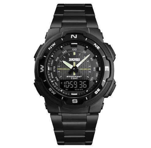 Fashion Stainless Steel Waterproof Quartz Watch For Men Quartz Watches Skmei Outlets Store black