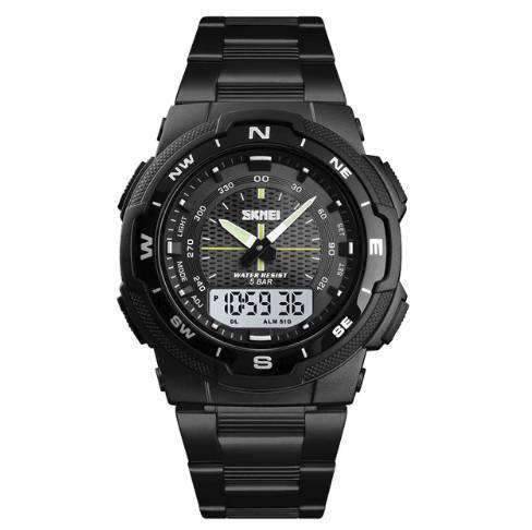 Fashion Stainless Steel Waterproof Quartz Watch For Men Quartz Watches Skmei Outlets Store black white