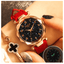 Fashion Star Sky Dial Rose Gold Women's Dress Watch Women's Watches Trendy Watches Store Red
