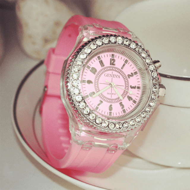 Fashion Tide LED Female Student Luminous Children's Watch Children's Watches Bgg Official Store Pink