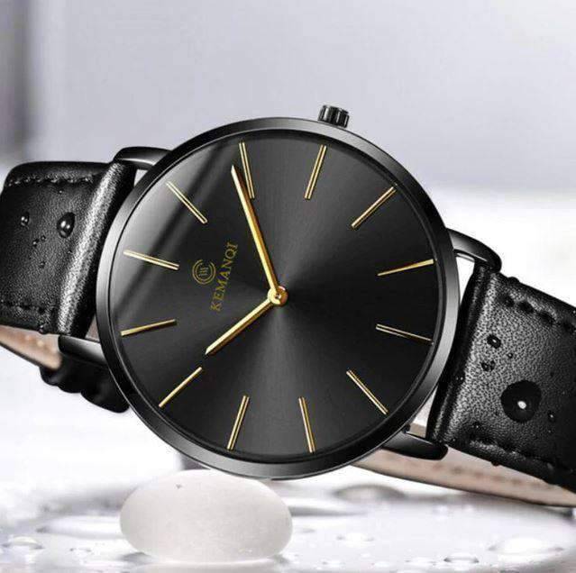 Fashion Ultra Thin Luxury Casual Quartz Watch For Men Quartz Watches True Colors Store Black