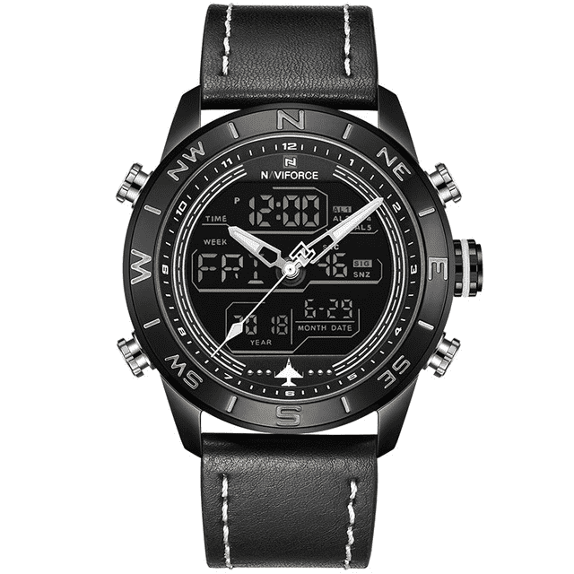 Fashion Waterproof LED Digital Military Men's Quartz Watch Quartz Watches NAVIFORCE Official Store Black White