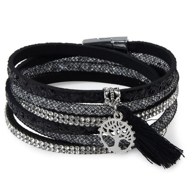 Feather Tree Magnetic Velvet Bracelet Wrap Bracelets Chanfar Official Store black tree