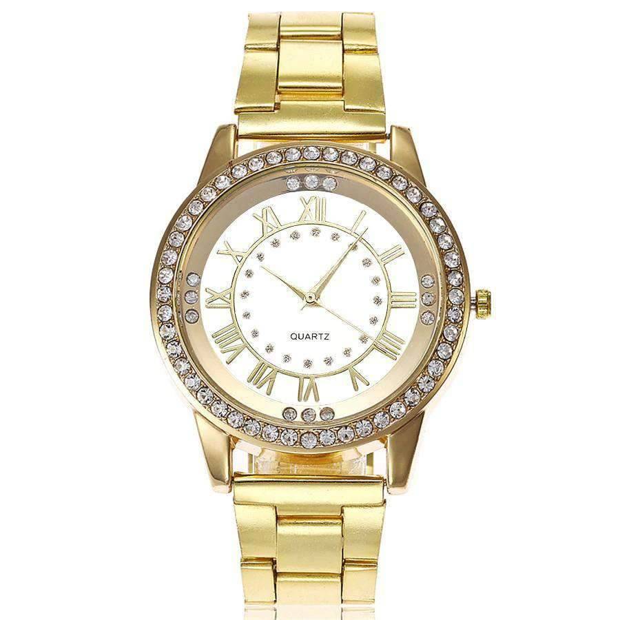 Female Rose Gold Rhinestone Luxury Casual Dress Watch For Women Women's Watches Qstar Watch Store gold white