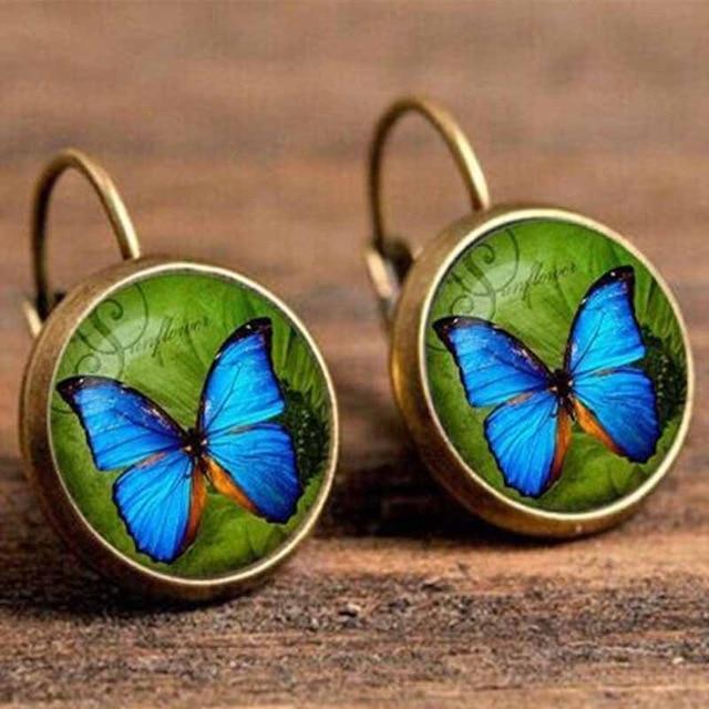 Flower Drop Round Earrings Drop Earrings Crazy Feng Official Store 54