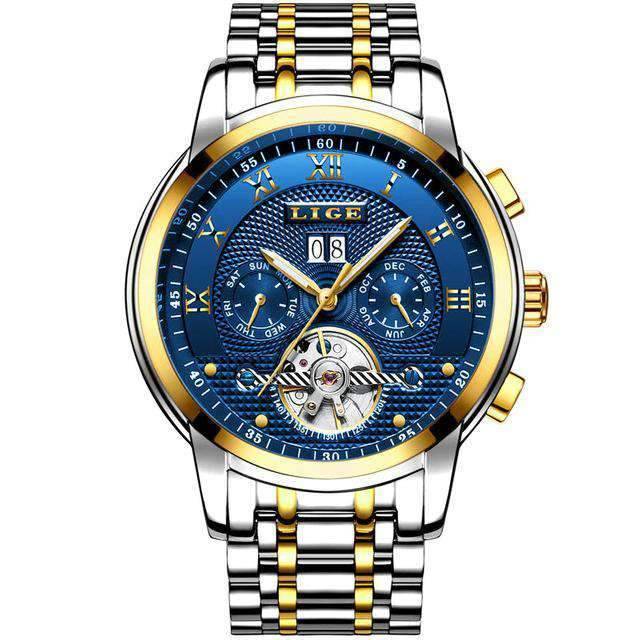 Full Steel Business Water Resistant Men’s Mechanical Watch Mechanical Watches LIGE Official Store