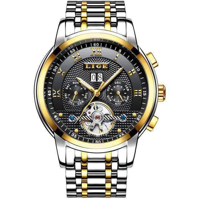 Full Steel Business Water Resistant Men’s Mechanical Watch Mechanical Watches LIGE Official Store