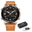 Full Steel Duel Display LED Sports Watch Sports Watches LIGE Watch Store rose gold black