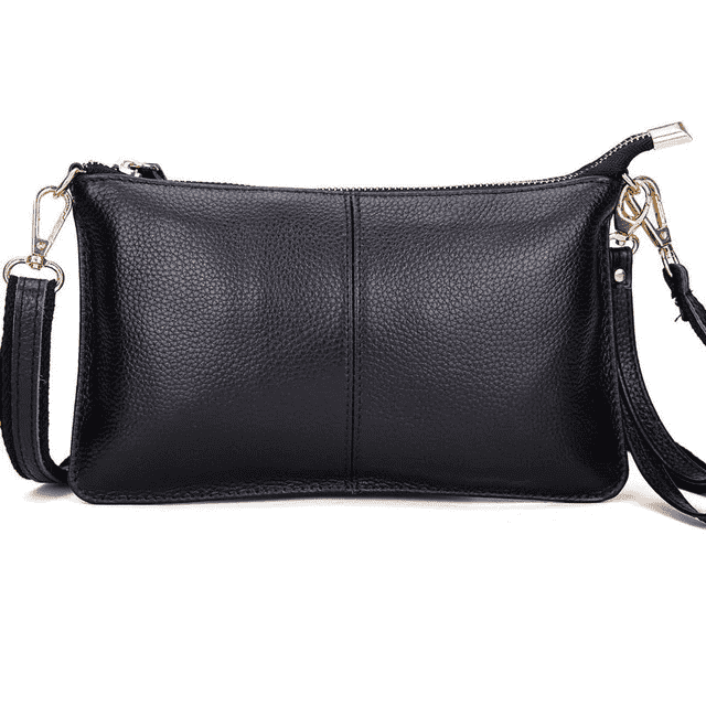 Genuine Leather Candy Color Crossbody Clutch Bag for Women Clutches RanHuang Official Store Black