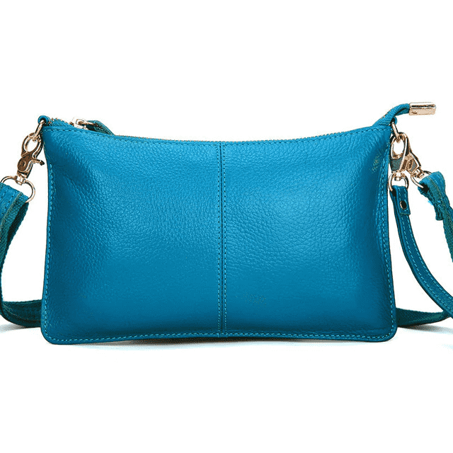 Genuine Leather Candy Color Crossbody Clutch Bag for Women Clutches RanHuang Official Store Blue