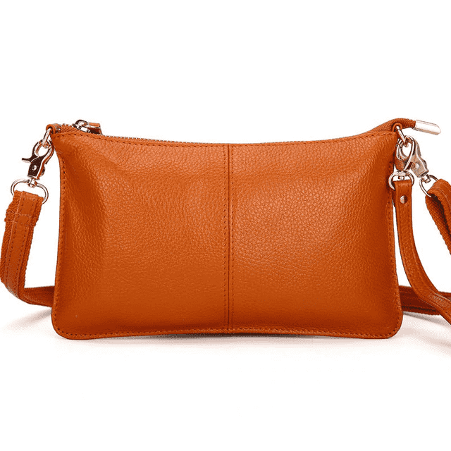 Genuine Leather Candy Color Crossbody Clutch Bag for Women Clutches RanHuang Official Store Brown