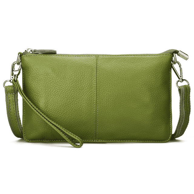 Genuine Leather Candy Color Crossbody Clutch Bag for Women Clutches RanHuang Official Store Green