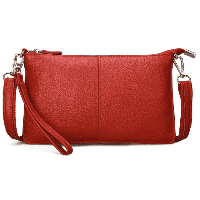 Genuine Leather Candy Color Crossbody Clutch Bag for Women Clutches RanHuang Official Store Red