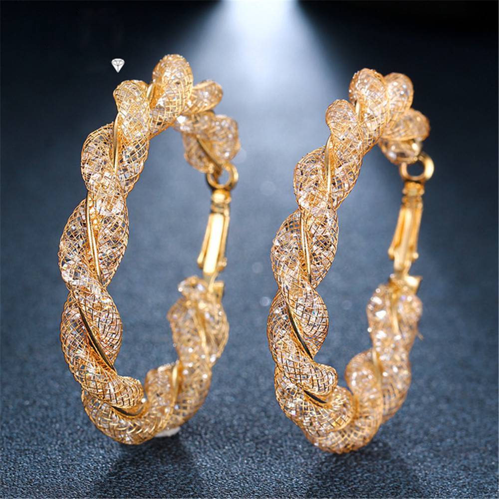 Geometric Circle Hoop Earrings Hoop Earrings 17KM Official Store