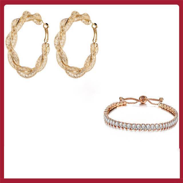 Geometric Circle Hoop Earrings Hoop Earrings 17KM Official Store Cheaper SET1