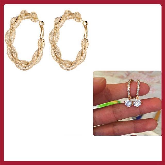 Geometric Circle Hoop Earrings Hoop Earrings 17KM Official Store Cheaper SET5