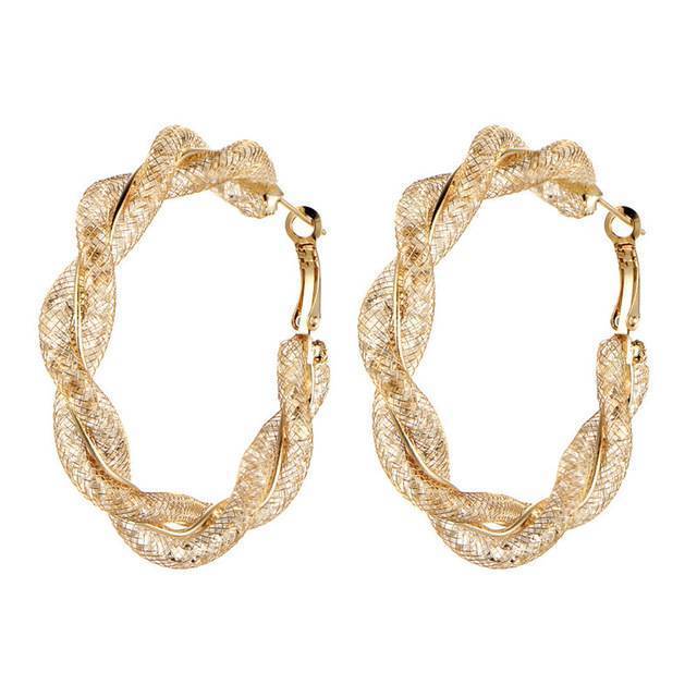 Geometric Circle Hoop Earrings Hoop Earrings 17KM Official Store EJCS832