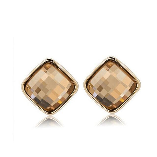 Geometric Crystal Gold Long Earrings Drop Earrings manikay Store E004 Champagne