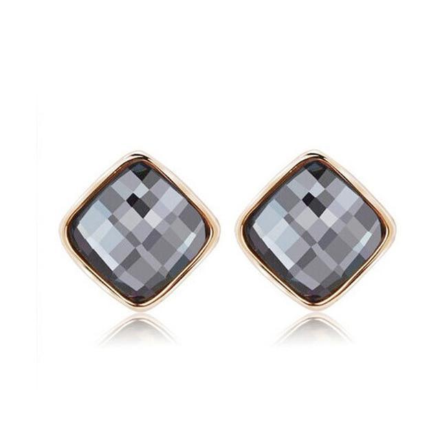 Geometric Crystal Gold Long Earrings Drop Earrings manikay Store E004 Gray