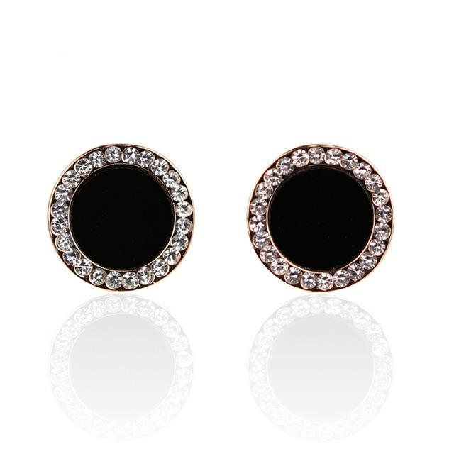 Geometric Crystal Gold Long Earrings Drop Earrings manikay Store E037