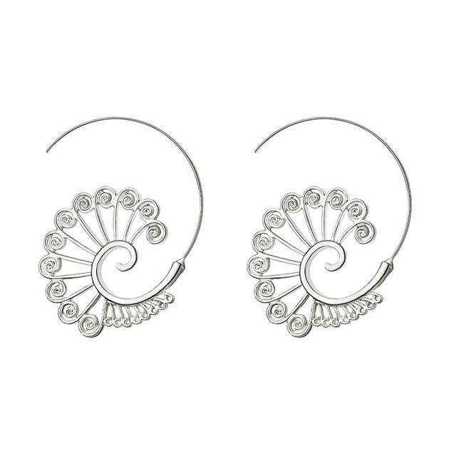 Geometry Round Creole Earrings Hoop Earrings IF ME Official Store EJDY80725