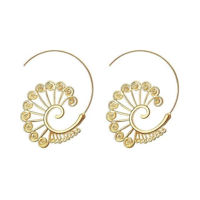 Geometry Round Creole Earrings Hoop Earrings IF ME Official Store EJDY80751
