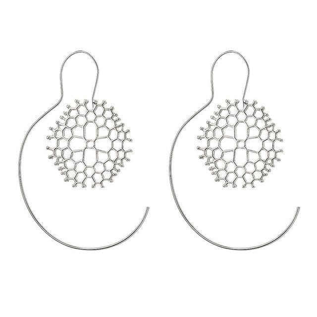 Geometry Round Creole Earrings Hoop Earrings IF ME Official Store EJDY80825