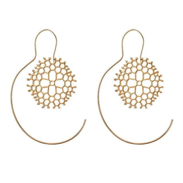 Geometry Round Creole Earrings Hoop Earrings IF ME Official Store EJDY80851