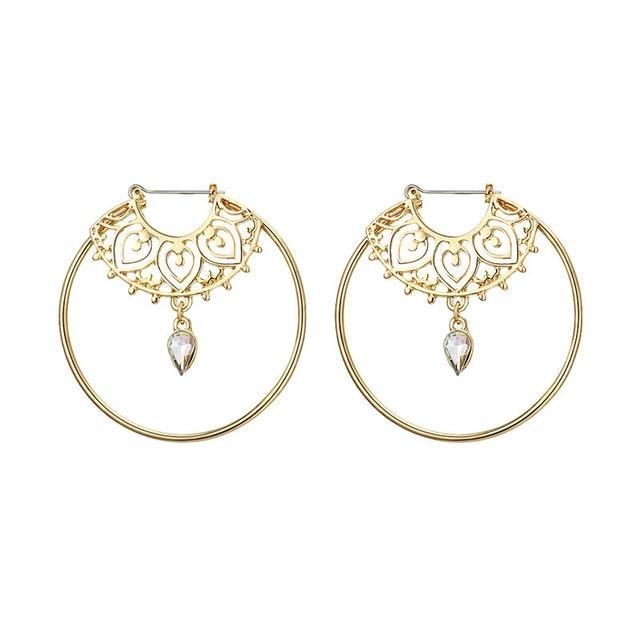 Geometry Round Creole Earrings Hoop Earrings IF ME Official Store EJDY809