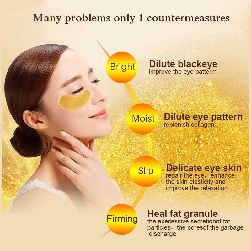 Gold Crystal Collagen Eye Mask for Dark Circles Removal Creams topbest store