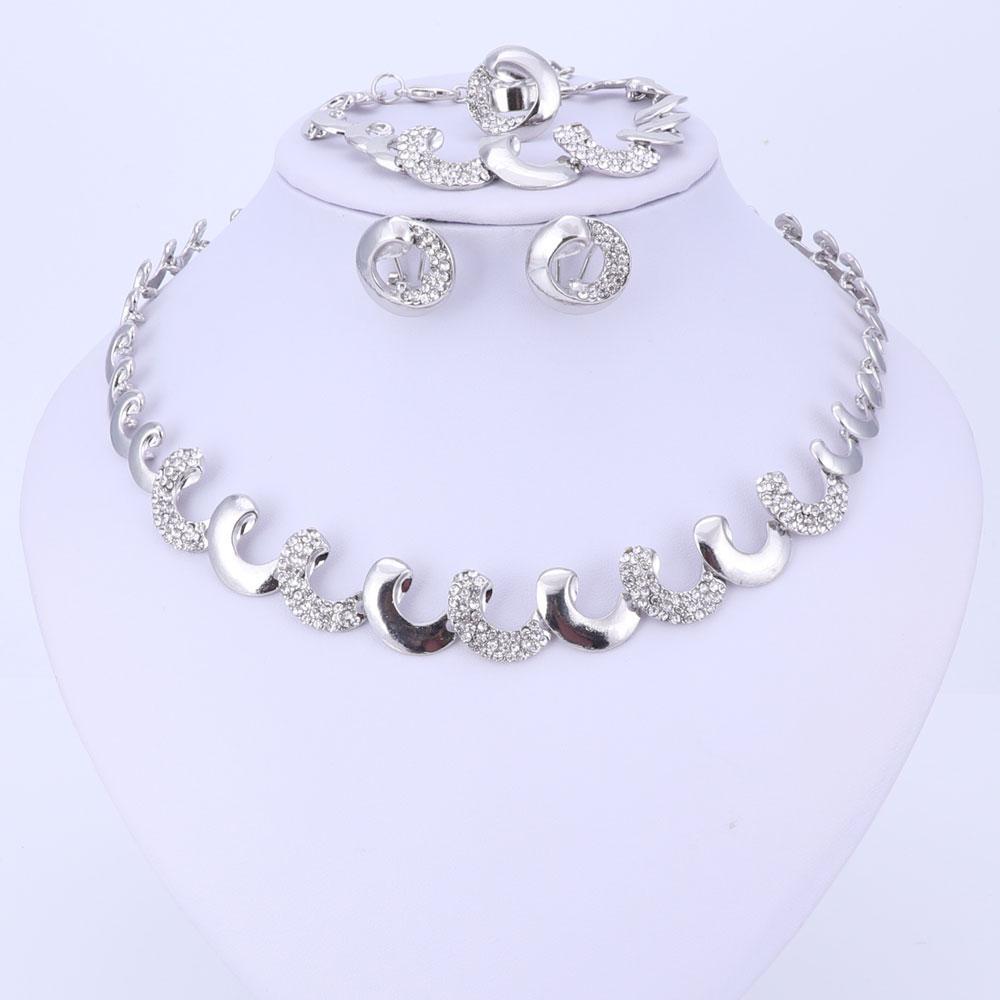 Gold Silver Crystal African Jewelry Sets Bridal Jewelry Sets Carol Jewelry