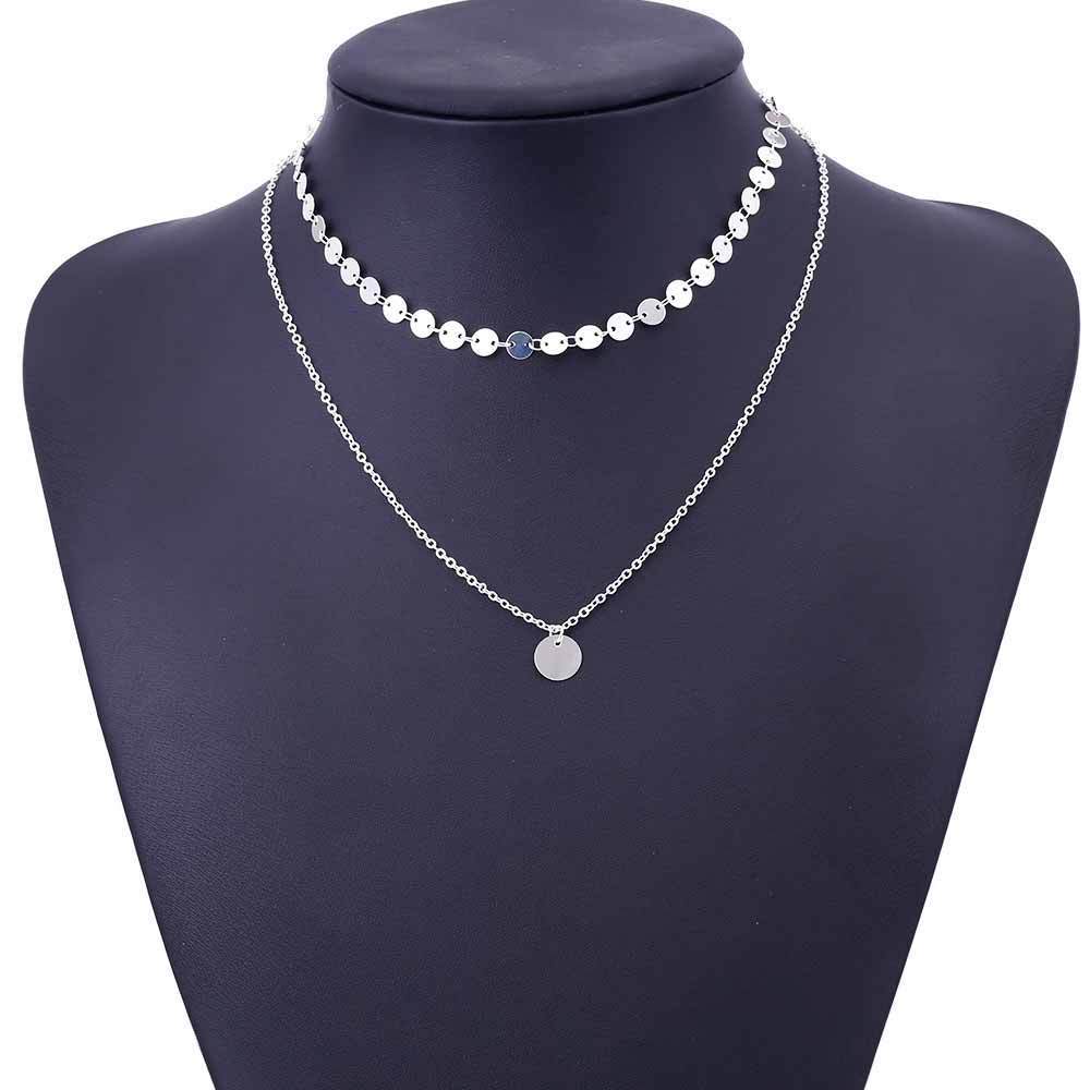 Golden Coin Multilayer Necklace Chain Necklaces IPARAM Official Store