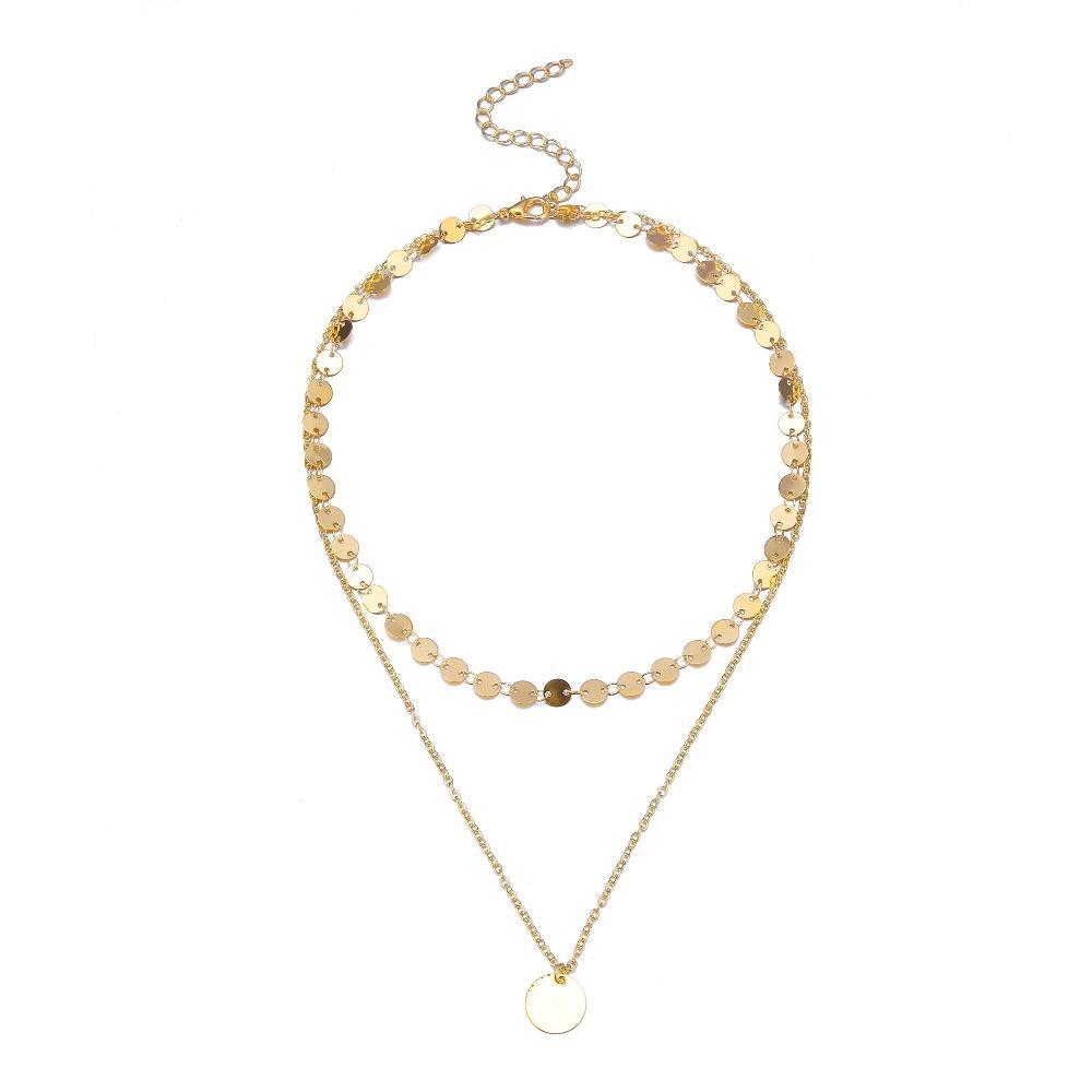 Golden Coin Multilayer Necklace Chain Necklaces IPARAM Official Store