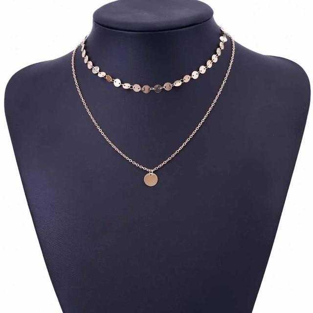 Golden Coin Multilayer Necklace Chain Necklaces IPARAM Official Store N541-1