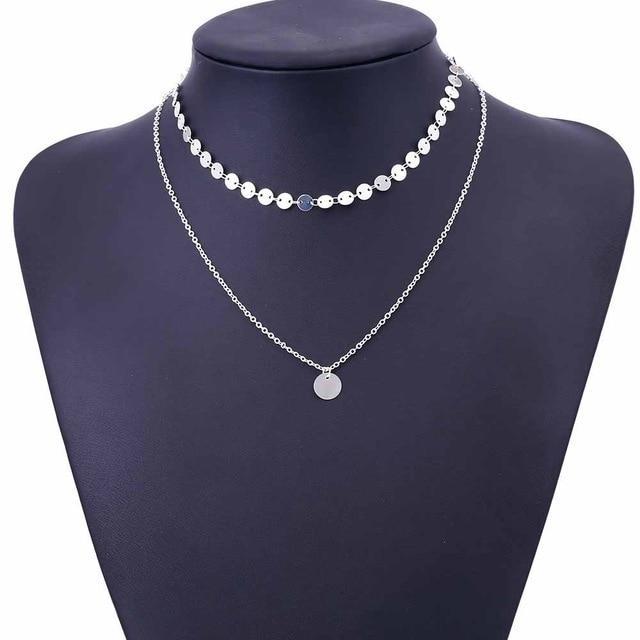 Golden Coin Multilayer Necklace Chain Necklaces IPARAM Official Store N541-2