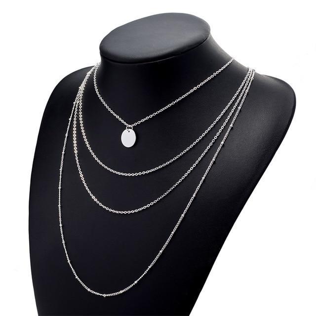 Golden Coin Multilayer Necklace Chain Necklaces IPARAM Official Store N640-2