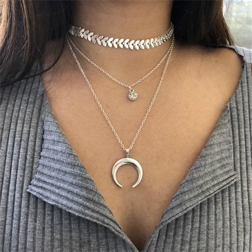 Golden Coin Multilayer Necklace Chain Necklaces IPARAM Official Store N653-2