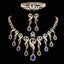 Golden Color Water Drop Bridal Jewelry Set With Blue Stone Bridal Jewelry Sets GUVIVI Official Store