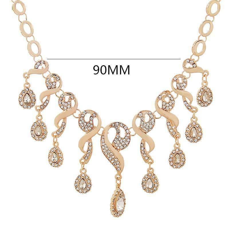 Golden Color Water Drop Bridal Jewelry Set With Blue Stone Bridal Jewelry Sets GUVIVI Official Store