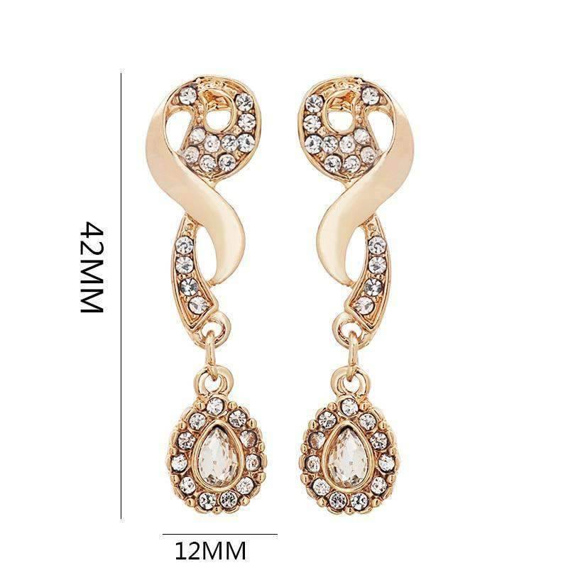 Golden Color Water Drop Bridal Jewelry Set With Blue Stone Bridal Jewelry Sets GUVIVI Official Store