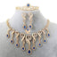 Golden Color Water Drop Bridal Jewelry Set With Blue Stone Bridal Jewelry Sets GUVIVI Official Store F3452